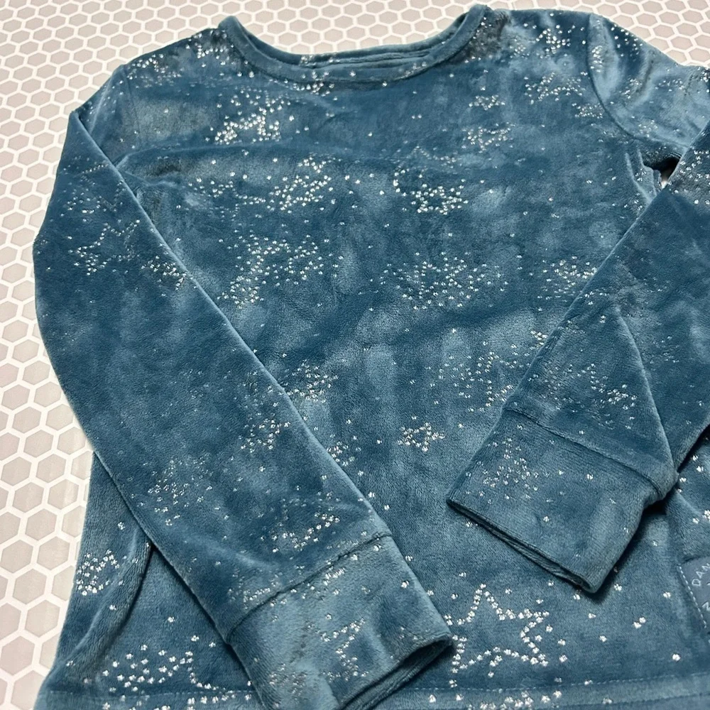 Danskin Girls Blue with Silver Stars 2 Piece Set  Size 6
